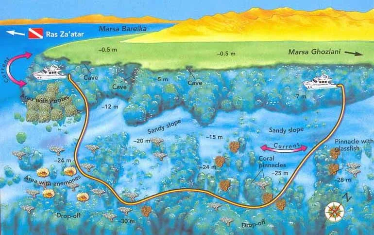 Ras Bob dive map